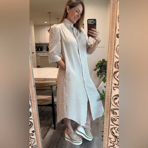 Striped Button-Down Dress